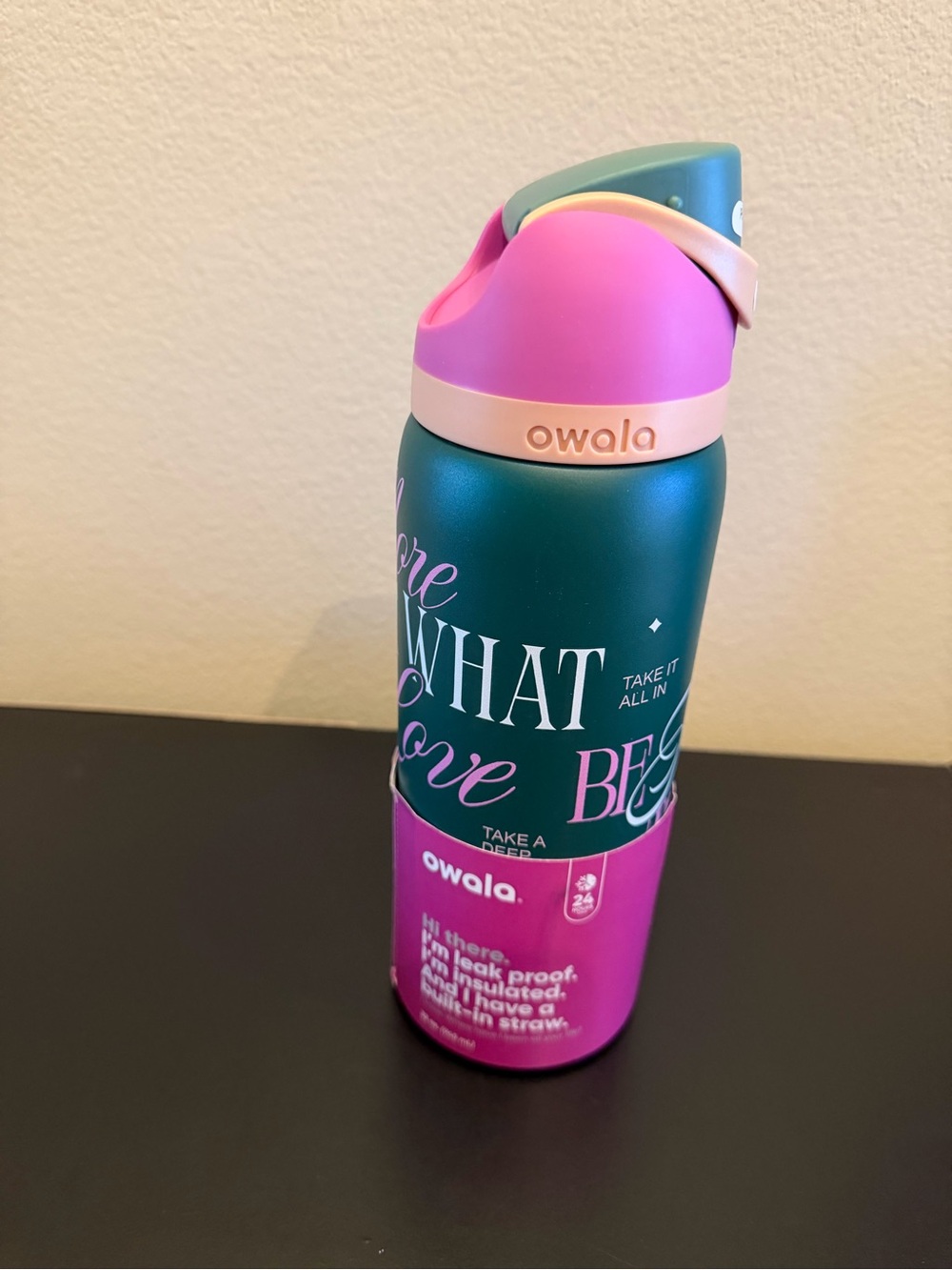 Owala Two-Tone Stainless Water Bottle - green & Pink